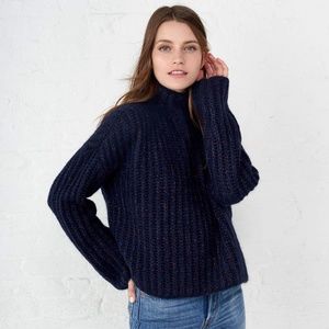 La Ligne Fuzzy Wuzzy Navy Sweater